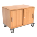 Medienschrank, fahrbar,  70 cm hoch, 90x60 cm (B/T), 